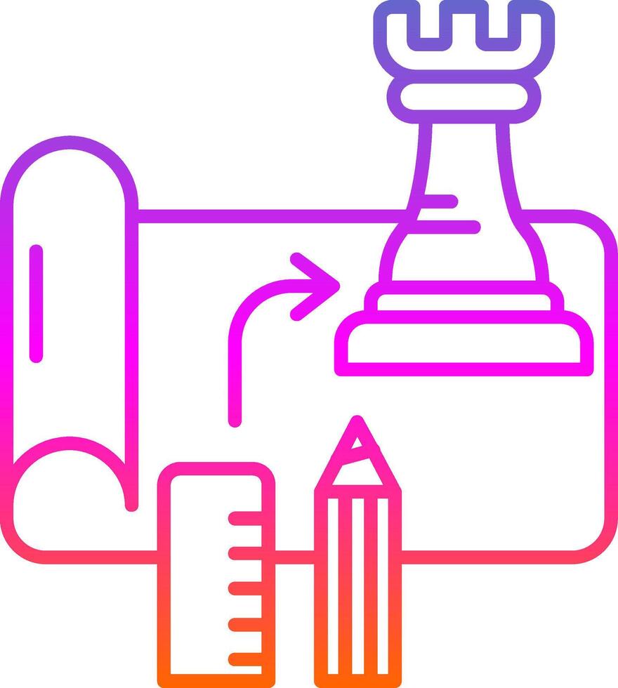 strategi linje gradient ikon vektor