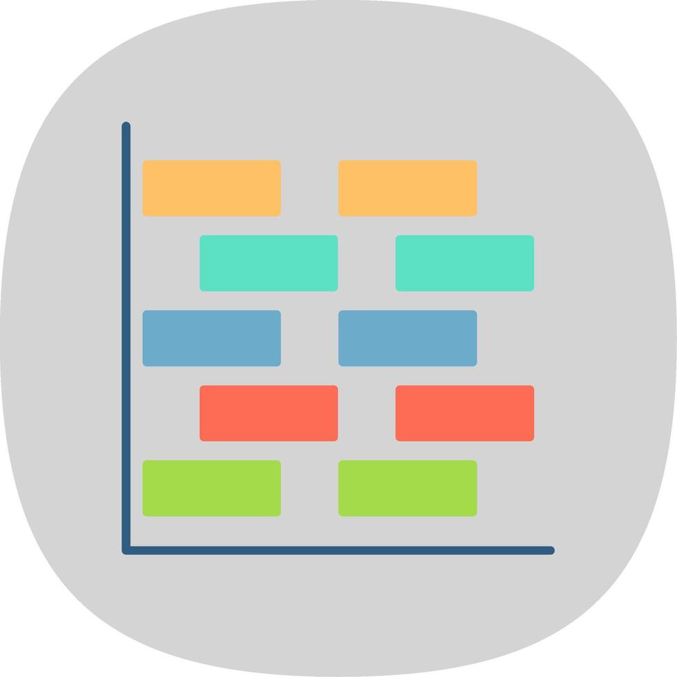 gantt Diagramm eben Kurve Symbol vektor