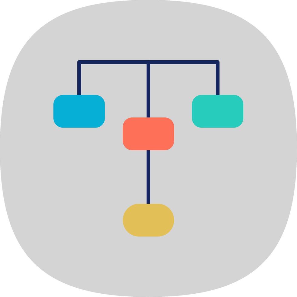 hierarkisk strukturera platt kurva ikon vektor