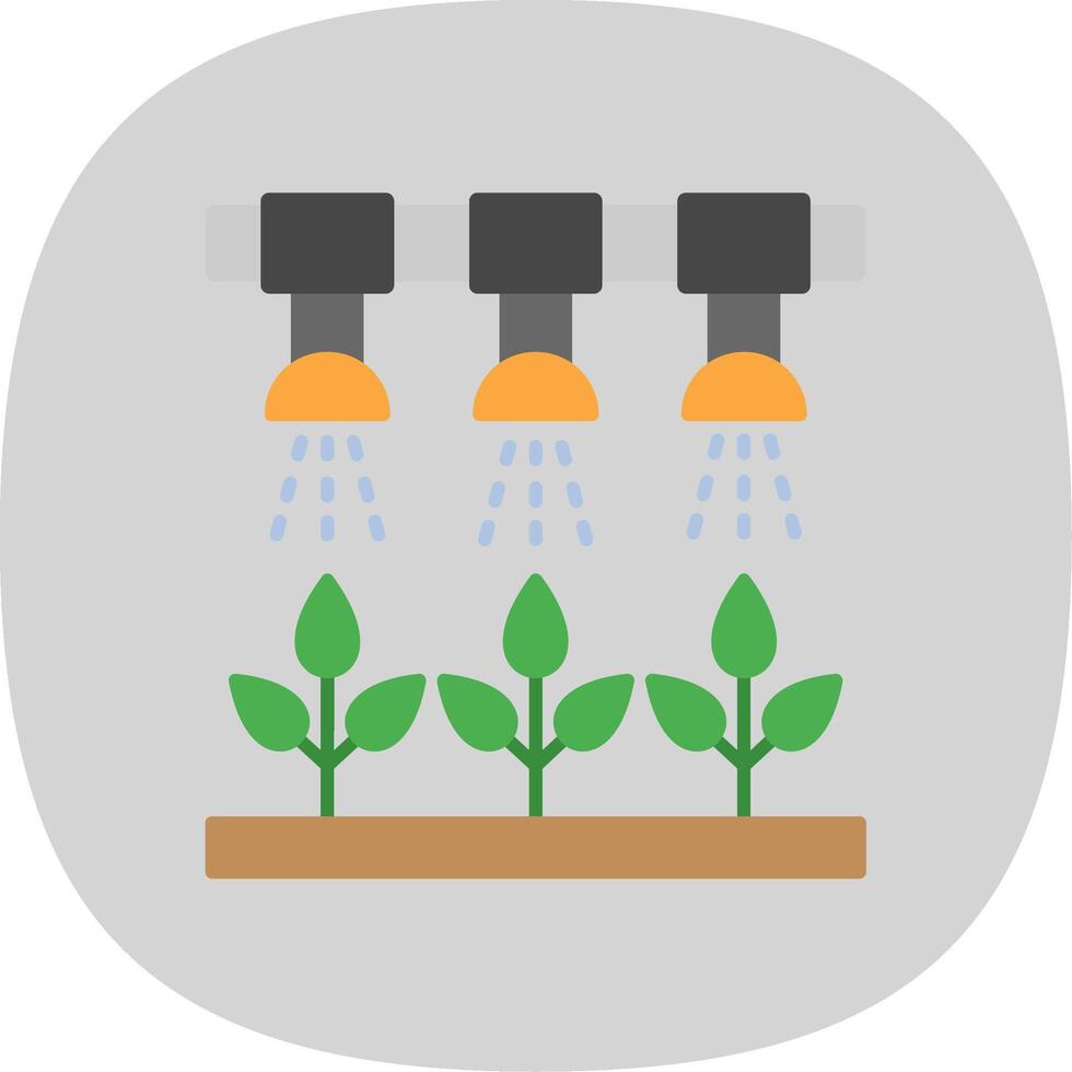 bevattning systemet platt kurva ikon vektor