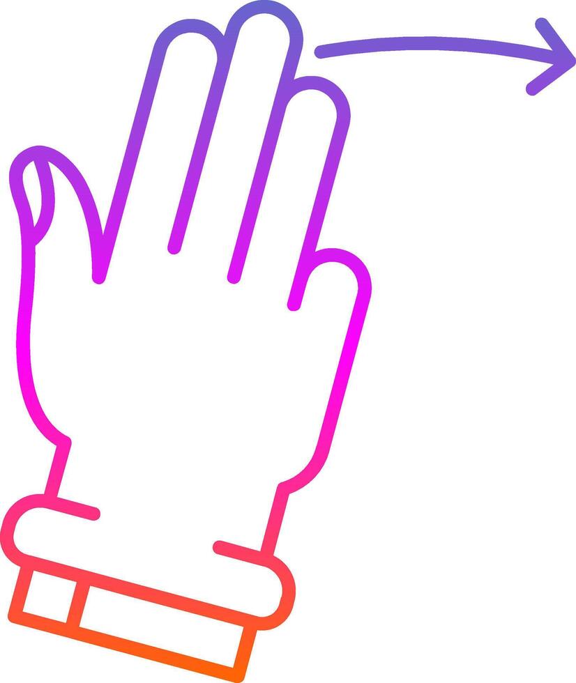 drei Finger richtig Linie Gradient Symbol vektor