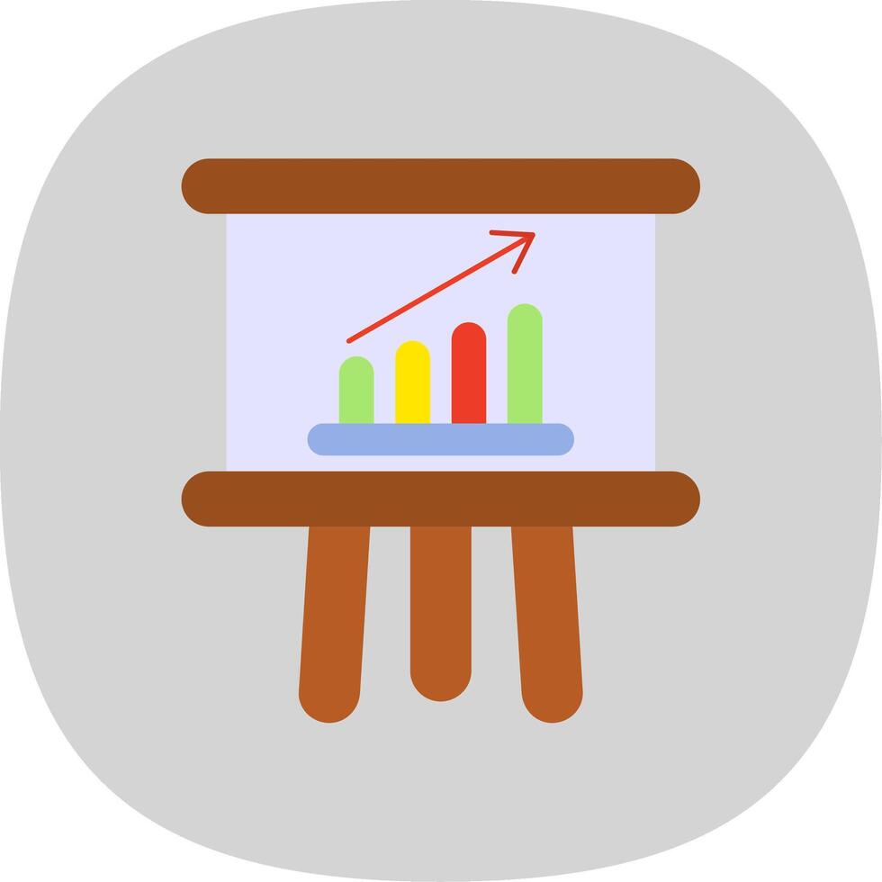 Diagram platt kurva ikon vektor