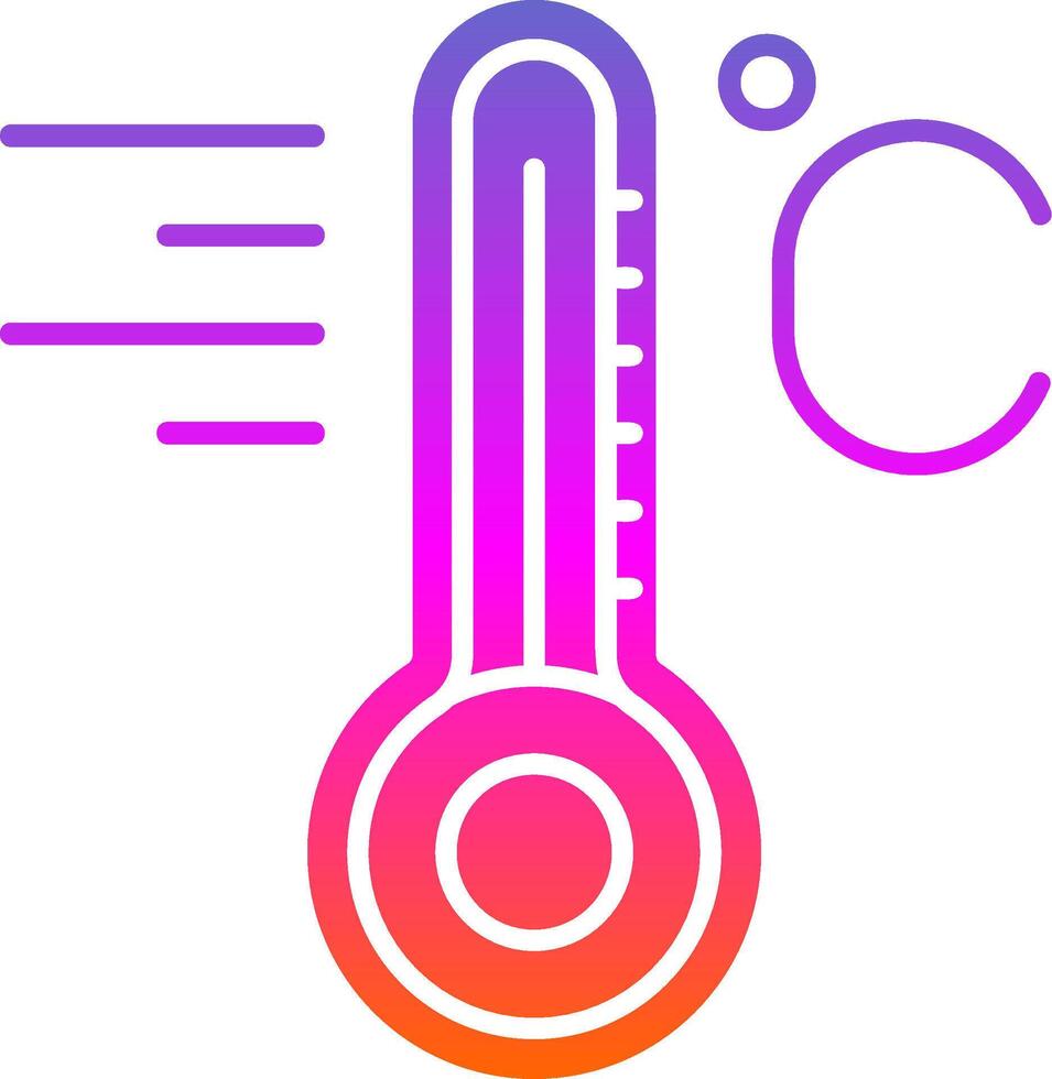 temperatur glyf lutning ikon vektor