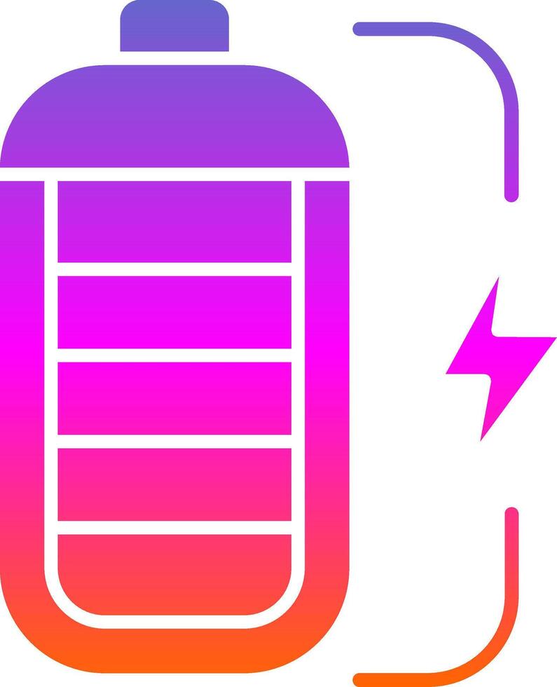 Symbol für den Gradienten der Batterieglyphe vektor