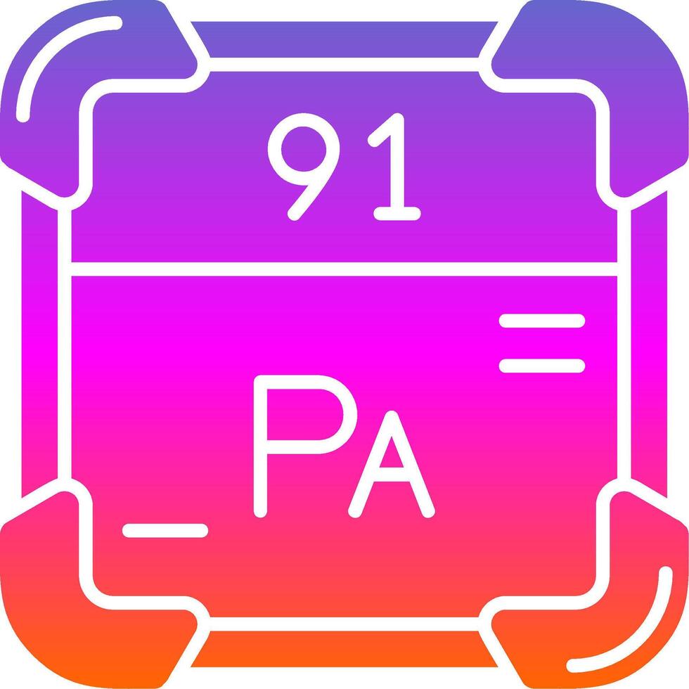 Protactinium Glyphe Gradient Symbol vektor