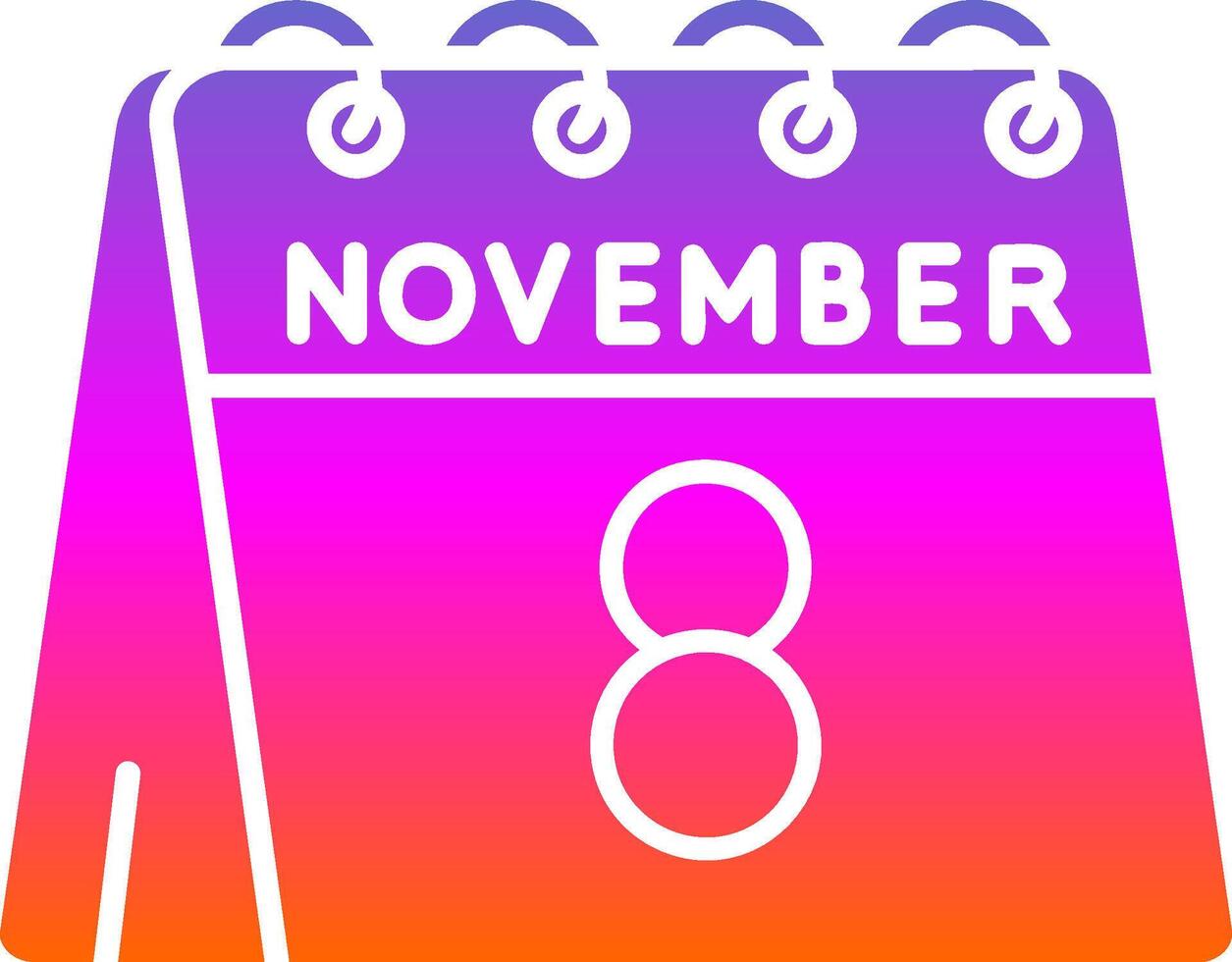 8 .. von November Glyphe Gradient Symbol vektor