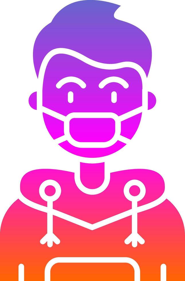 Gesicht Maske Glyphe Gradient Symbol vektor