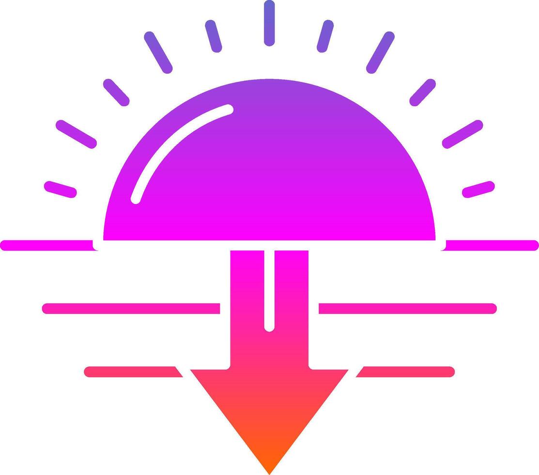 Sonnenuntergang Glyphenverlaufssymbol vektor