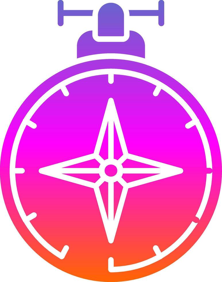 kompass glyf lutning ikon vektor