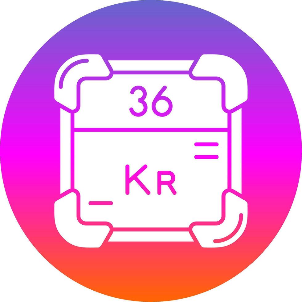 Krypton Glyphe Gradient Kreis Symbol vektor