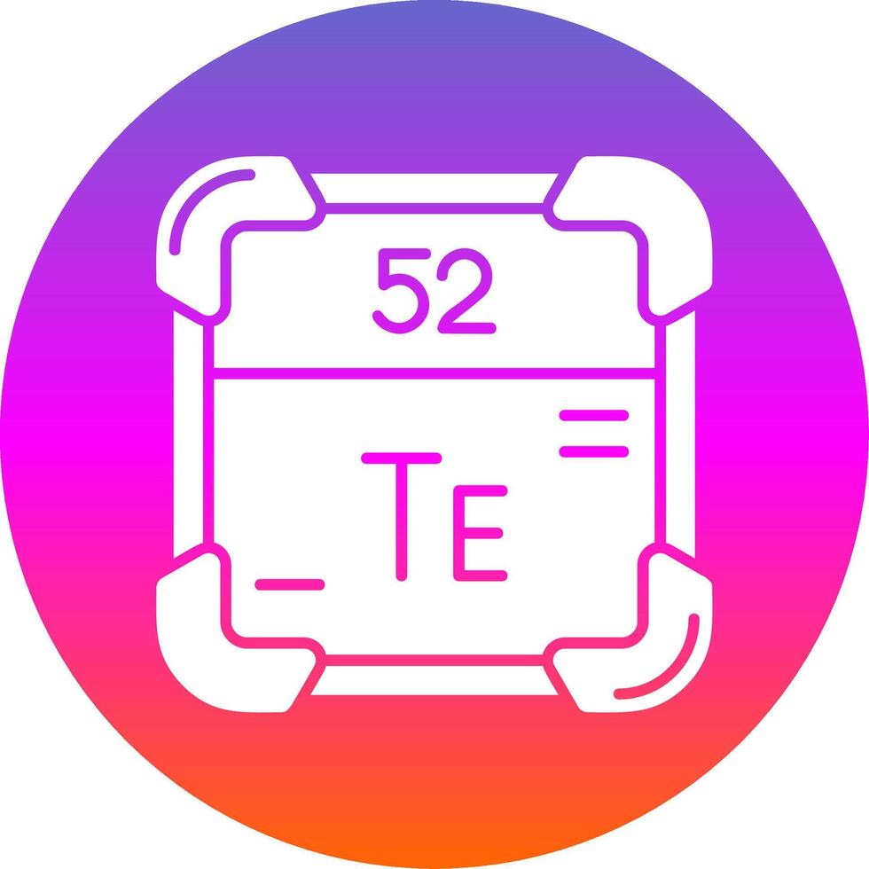 Tellur Glyphe Gradient Kreis Symbol vektor