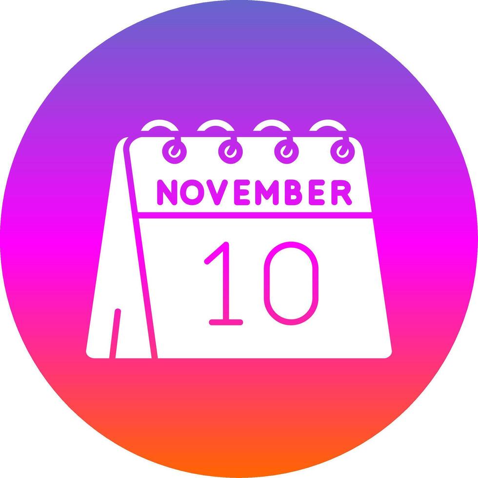 10 .. von November Glyphe Gradient Kreis Symbol vektor