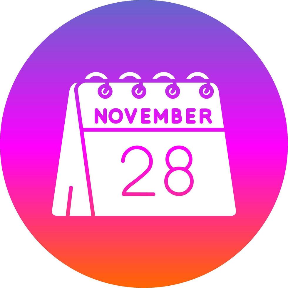 28 .. von November Glyphe Gradient Kreis Symbol vektor