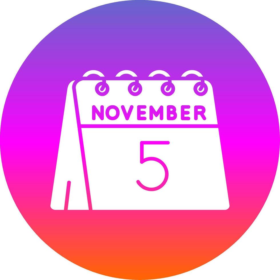 5 .. von November Glyphe Gradient Kreis Symbol vektor