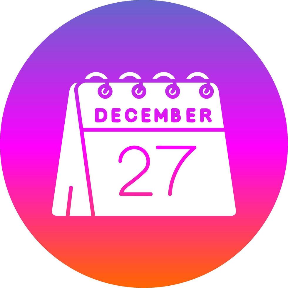 27 .. von Dezember Glyphe Gradient Kreis Symbol vektor