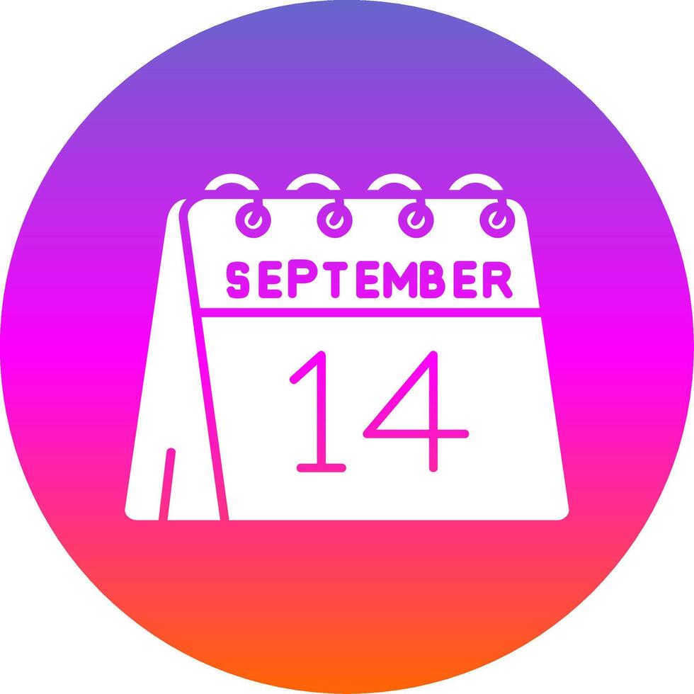 14:e av september glyf lutning cirkel ikon vektor
