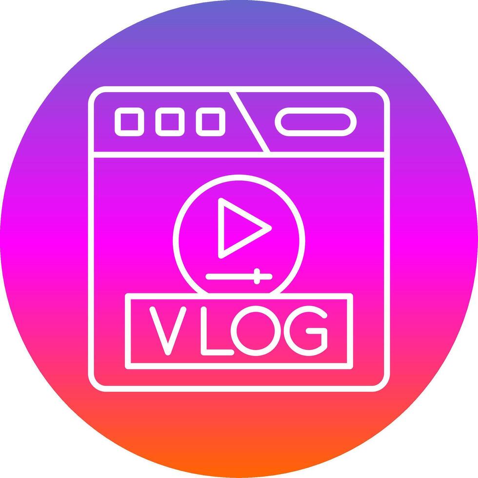 vlog Glyphe Gradient Kreis Symbol vektor