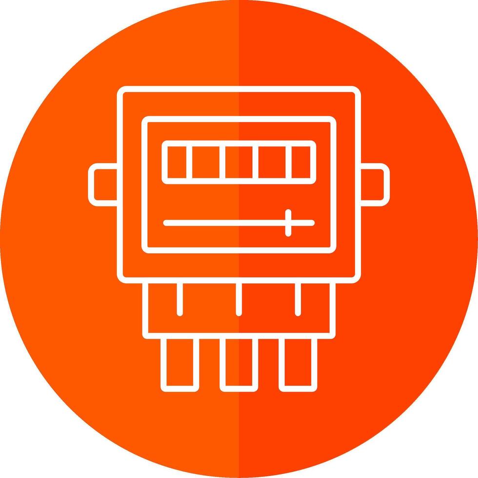 elektrisk meter linje röd cirkel ikon vektor