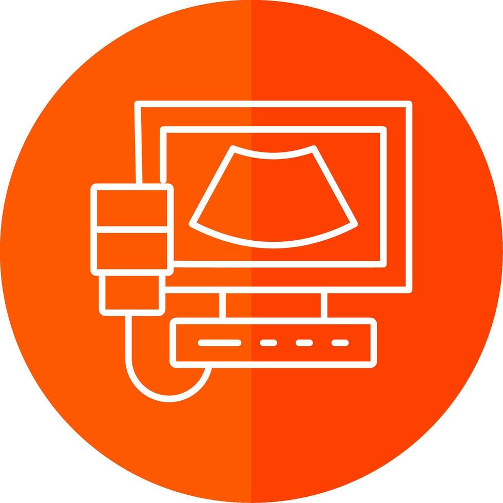 Ultraschall Linie rot Kreis Symbol vektor