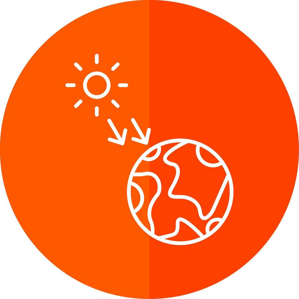 Solar- Strahlung Linie rot Kreis Symbol vektor