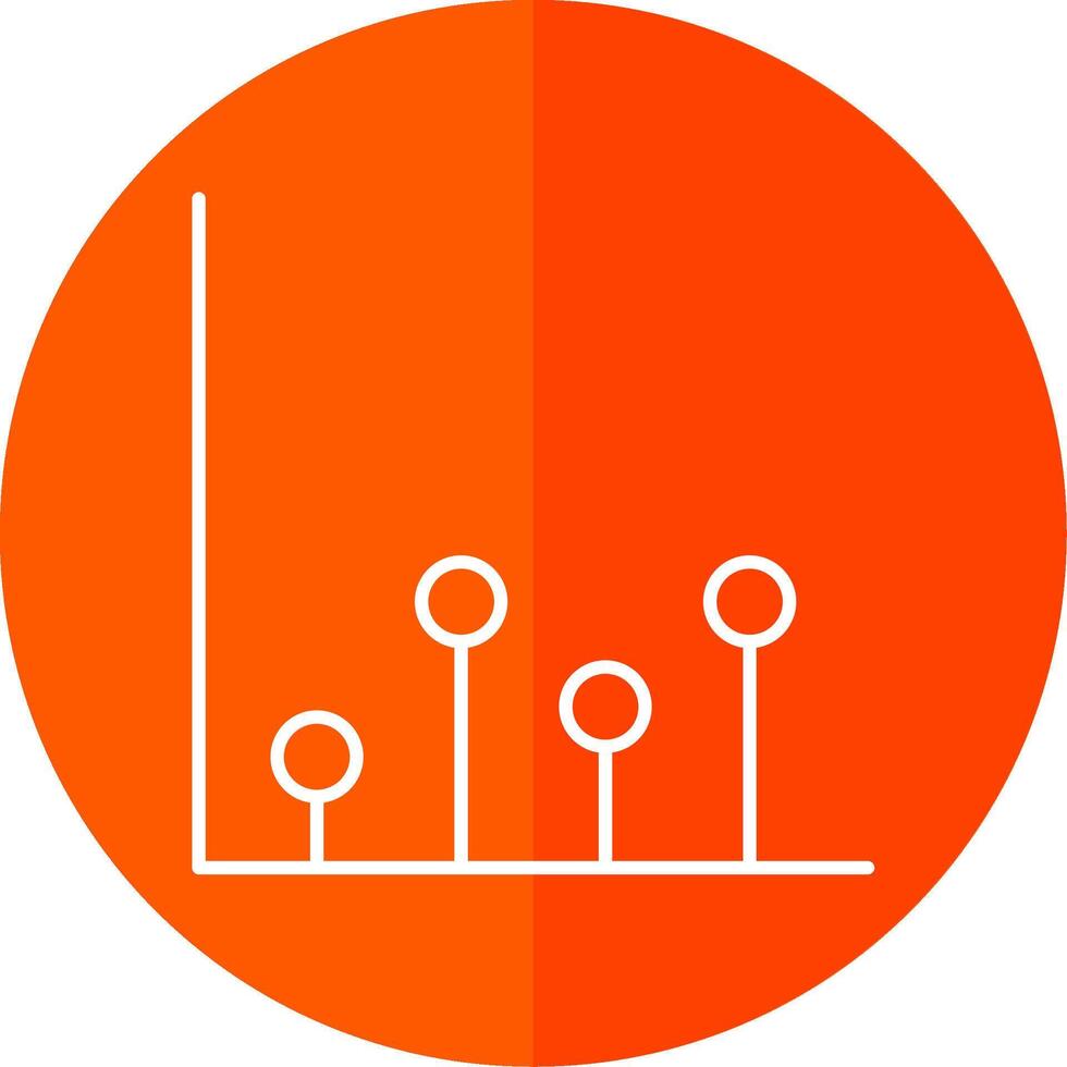 Diagram linje röd cirkel ikon vektor