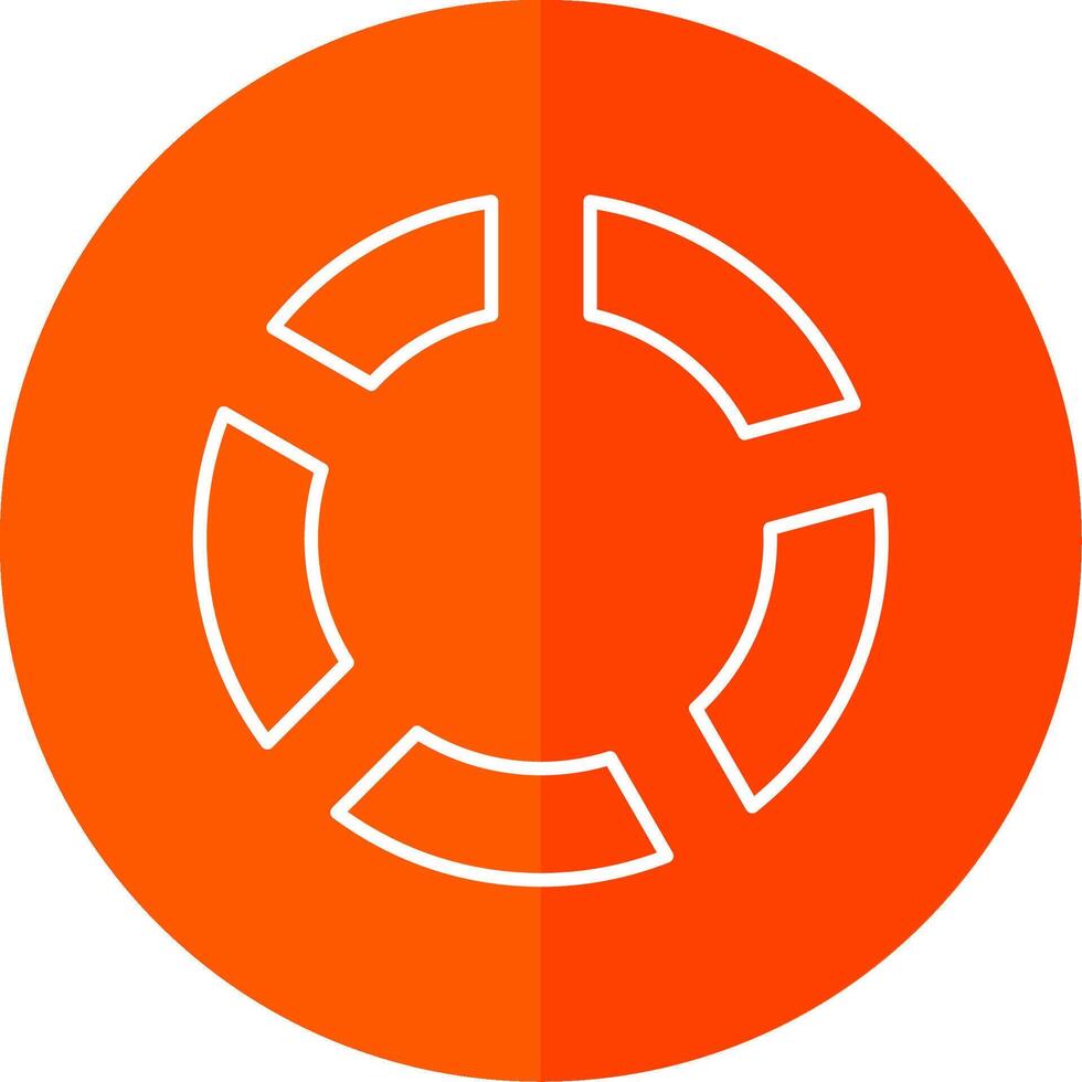 Kuchen Diagramm Linie rot Kreis Symbol vektor