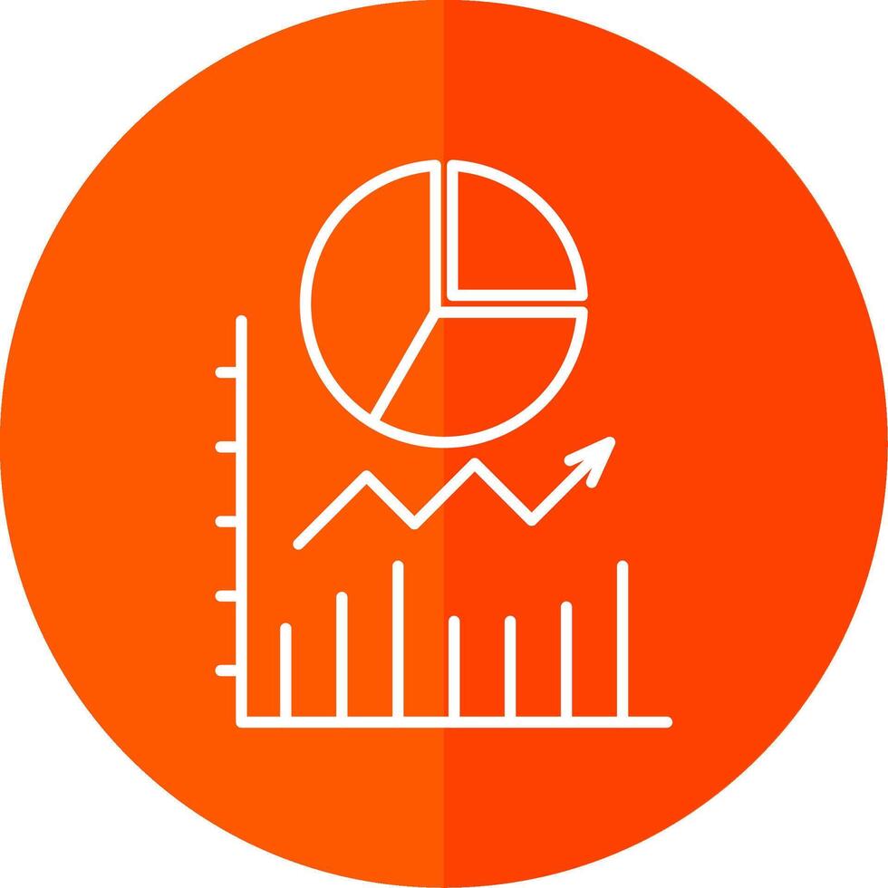 paj Diagram linje röd cirkel ikon vektor