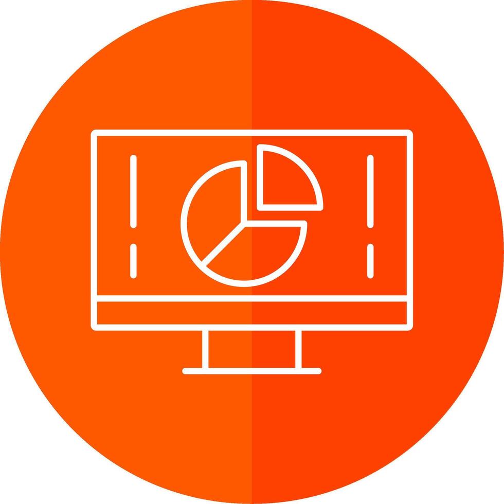 paj Diagram linje röd cirkel ikon vektor