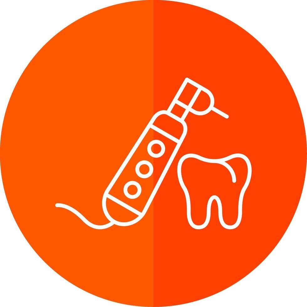 Dental bohren Linie rot Kreis Symbol vektor