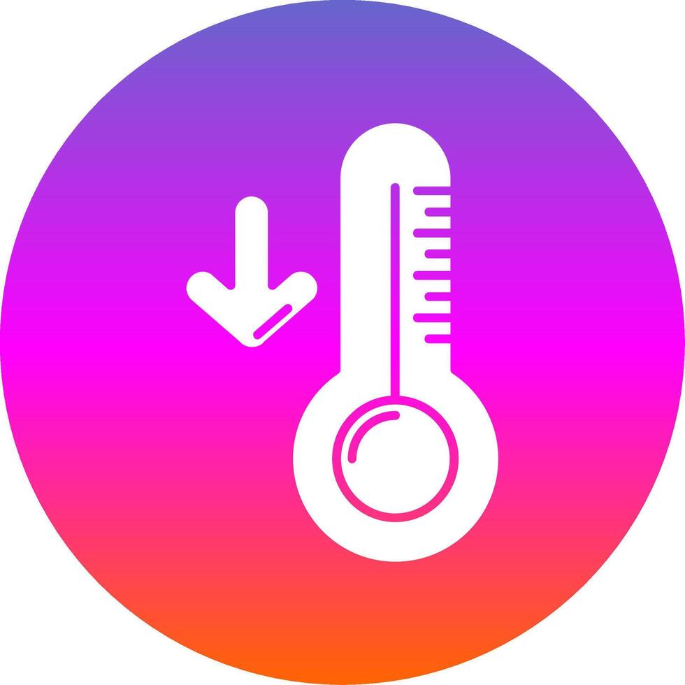 niedrig Temperatur Glyphe Gradient Kreis Symbol vektor