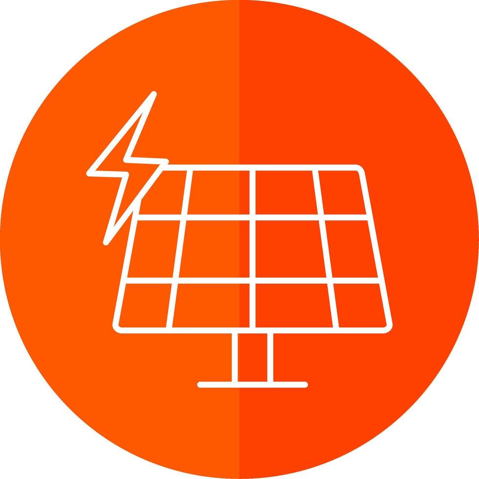 sol- panel linje röd cirkel ikon vektor