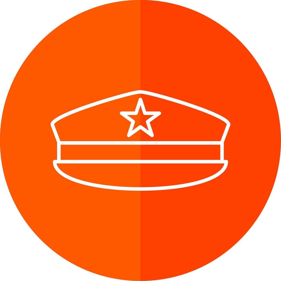 Militär- Hut Linie rot Kreis Symbol vektor