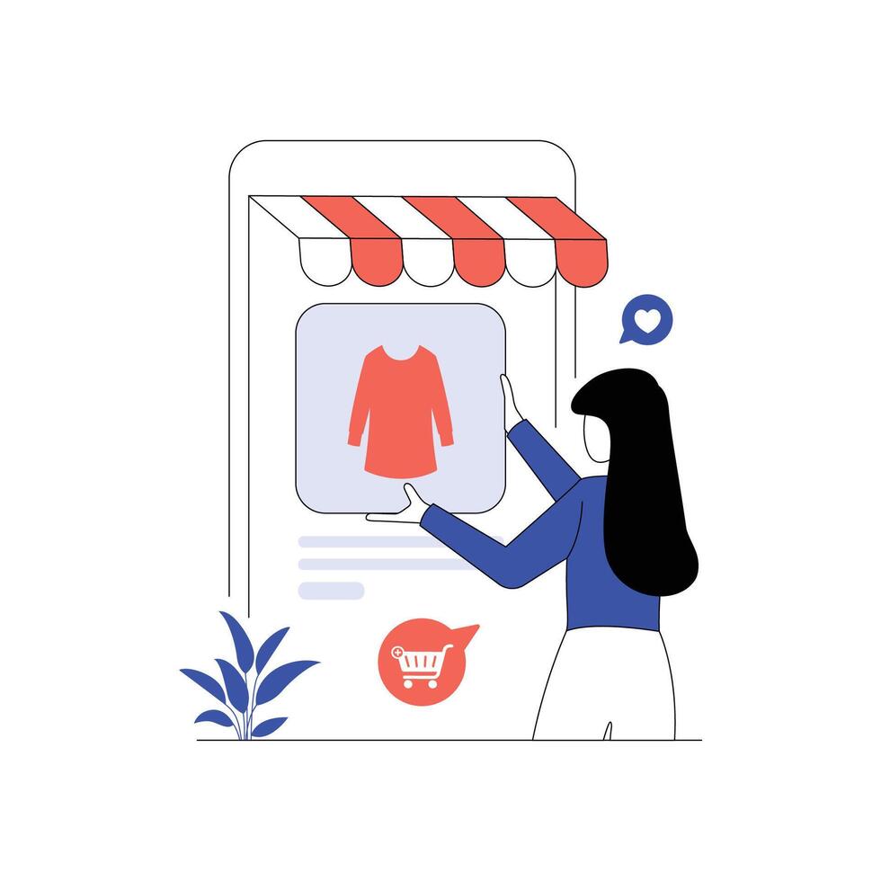online Einkaufen Konzept Illustrationen. Abbildungen von Menschen im Aktivitäten von online Einkaufen vektor