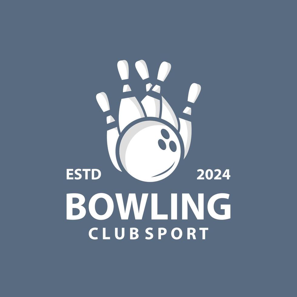 Bowling Sport Verein Logo, Bowling Ball und Stift Design Vektor Turnier Schablone Illustration