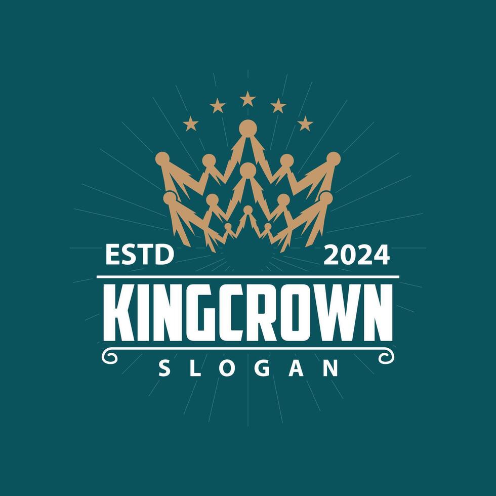 Krone Logo Design einfach schön Luxus Schmuck König und Königin Prinzessin königlich Schablone Illustration vektor