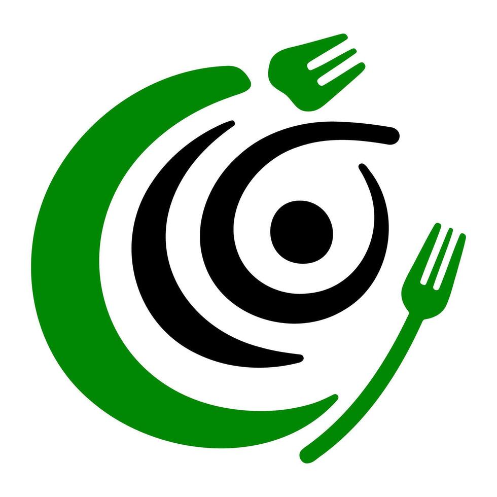 ai generiert einfach Öko Essen Logo. Vektor Illustration