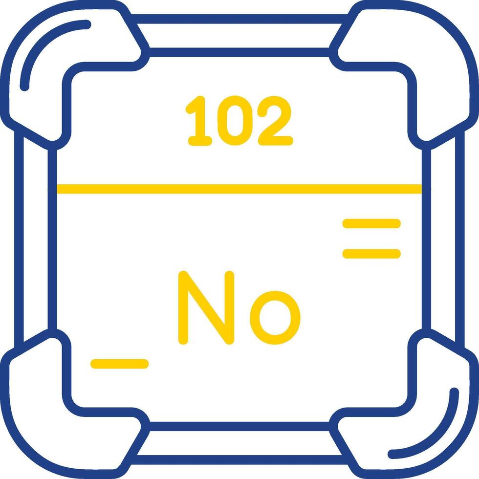 Nobelium Linie zwei Farbe Symbol vektor