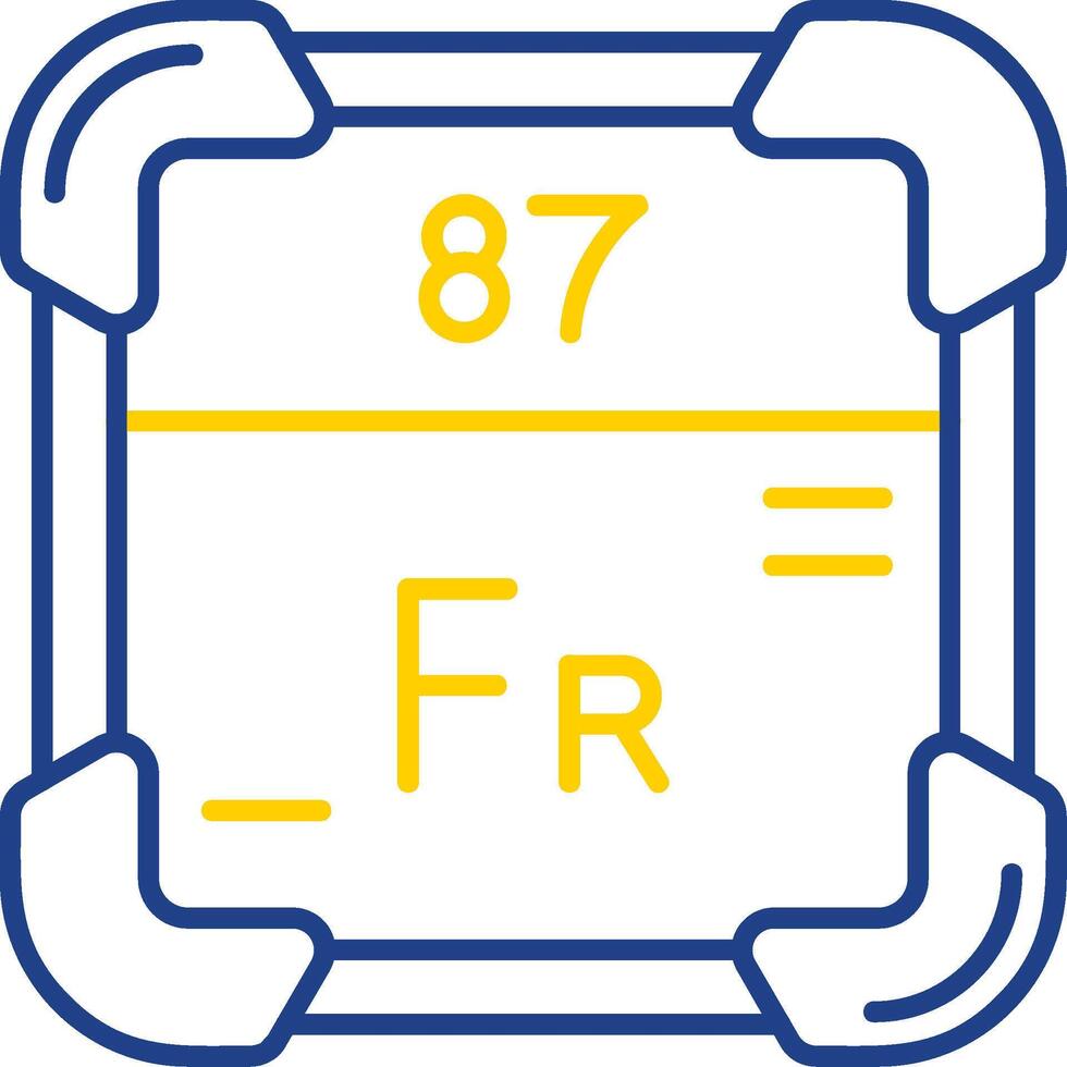 francium linje två Färg ikon vektor