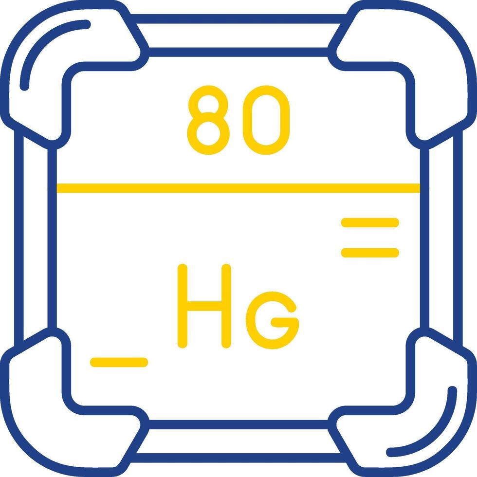 Merkur Linie zwei Farbe Symbol vektor