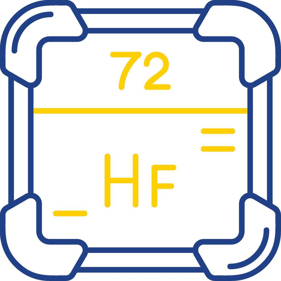 Hafnium Linie zwei Farbe Symbol vektor