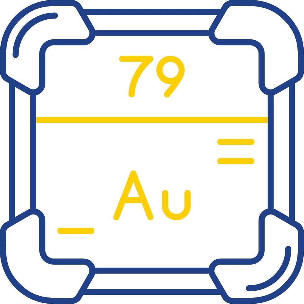 Goldlinie zweifarbiges Symbol vektor