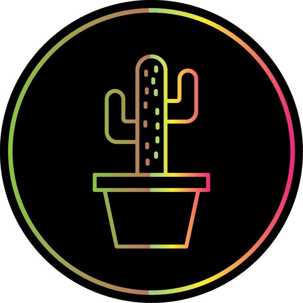 Kaktus Linie Gradient fällig Farbe Symbol vektor