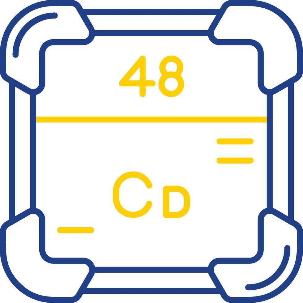 kadmium linje två Färg ikon vektor