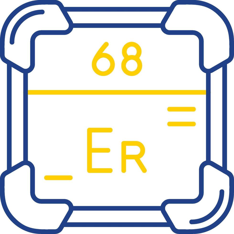 Erbium Linie zwei Farbe Symbol vektor