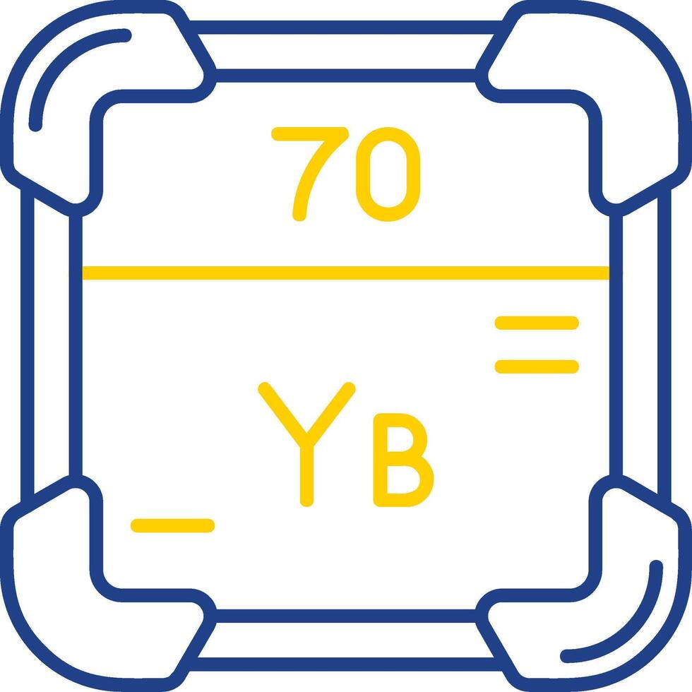 Ytterbium Linie zwei Farbe Symbol vektor