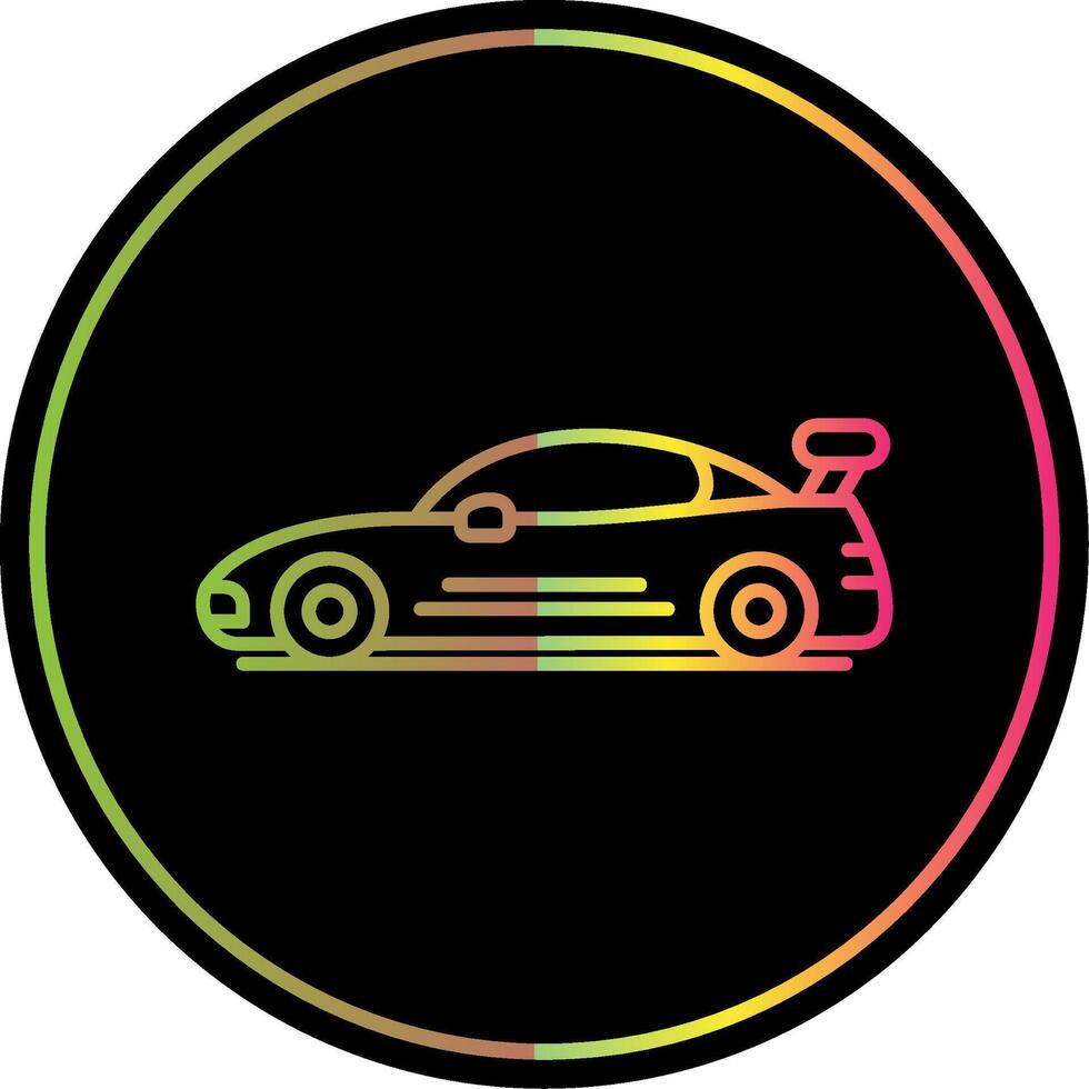 sporter bil linje lutning på grund av Färg ikon vektor