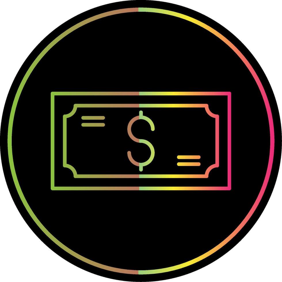 Geld Linie Gradient fällig Farbe Symbol vektor