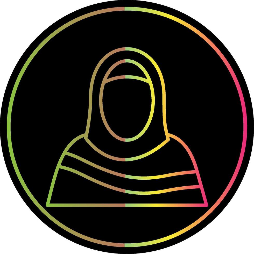 Moslem Frau Linie Gradient fällig Farbe Symbol vektor