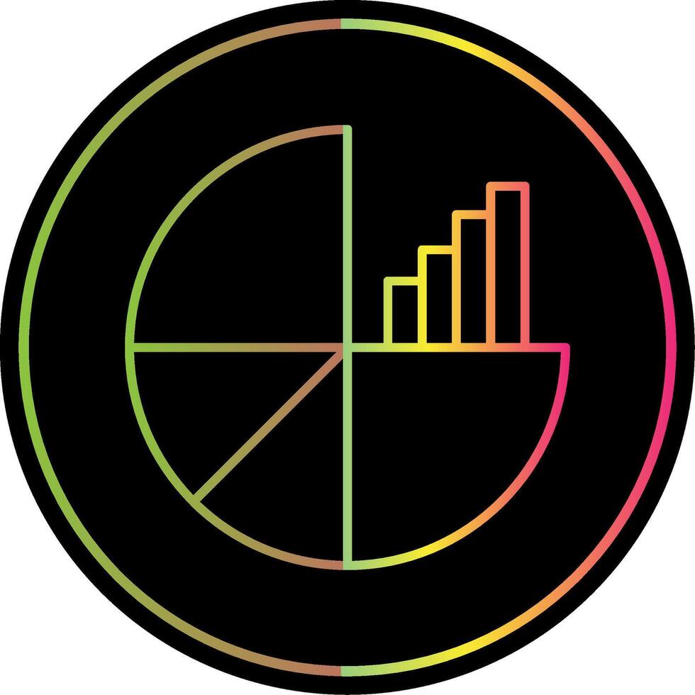 paj Diagram linje röd cirkel ikon vektor