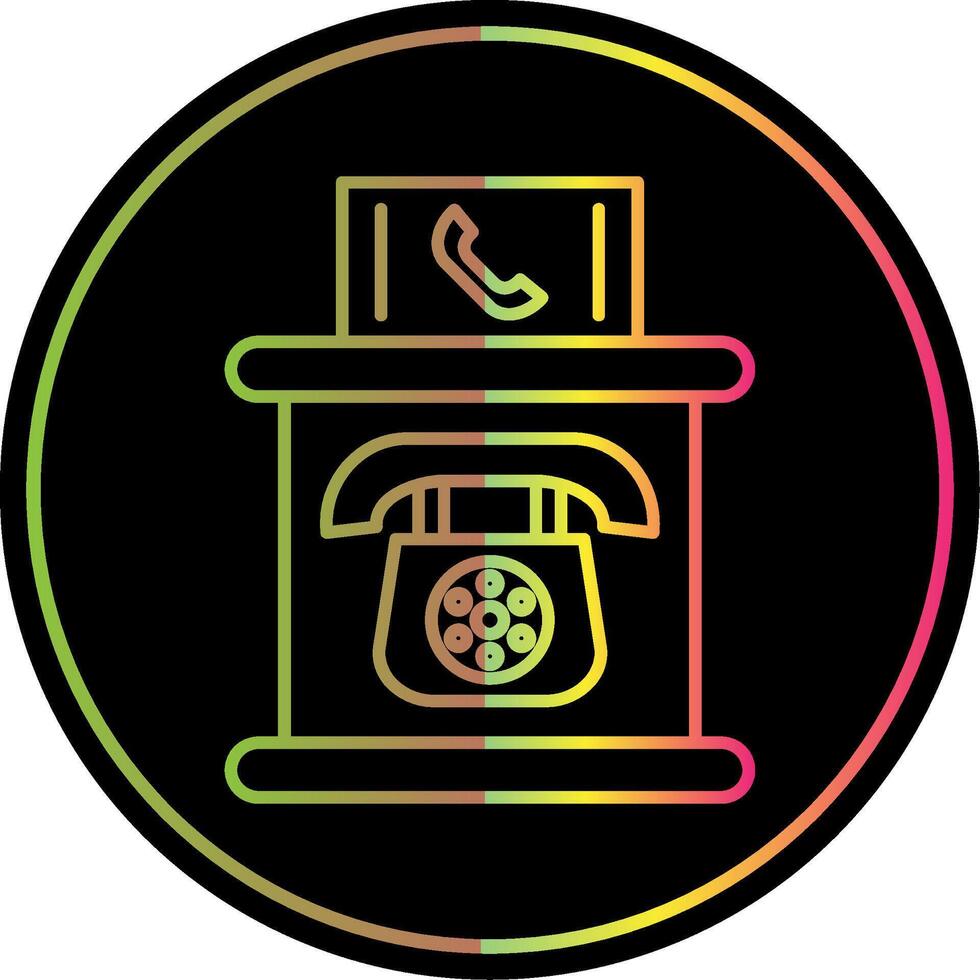 Telefon Stand Linie Gradient fällig Farbe Symbol vektor